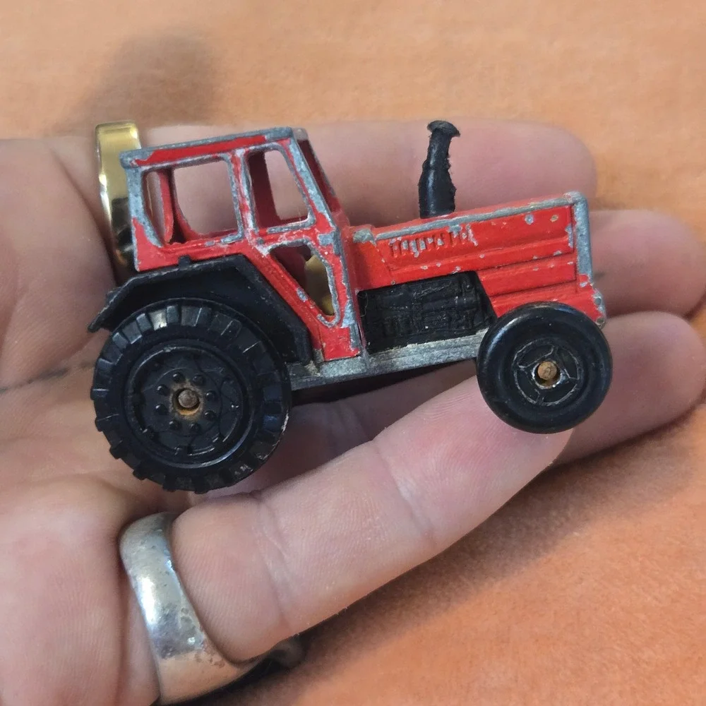 VTG Majorette Tracteur No 208 Red Diecast Farm Tractor Toy Made In France Small